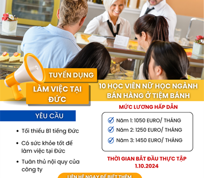 TUYỂN 10 HỌC VIÊN NỮ HỌC NGÀNH BÁN HÀNG Ở TIỆM BÁNH